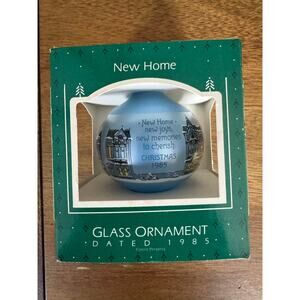 Hallmark 1985 Glass Christmas Ornament New Home Keepsake Vintage